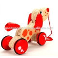 2015New Item Red Mini Set Toys ,Dragging Dog Wooden Toys